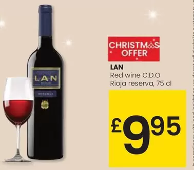 Oferta de Lan - Red Wine C.D.O. Rioja Reserva por 9,95€ en Eroski