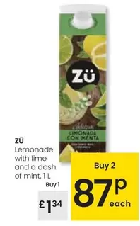 Oferta de Zu - Lemonade With Lime And A Dash Of Mint por 1,34€ en Eroski