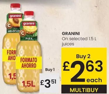 Oferta de Granini - On Selected Juices por 3,51€ en Eroski