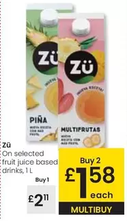 Oferta de Zü - On Selected Fruit Juice Based Drinks por 2,11€ en Eroski