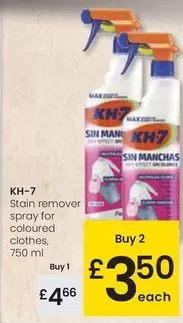 Oferta de KH-7 - Stain Remover Spray For Coloured Clothes por 4,66€ en Eroski