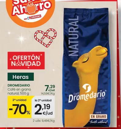 Oferta de Dromedario - Café En Grano Natural por 7,29€ en Eroski