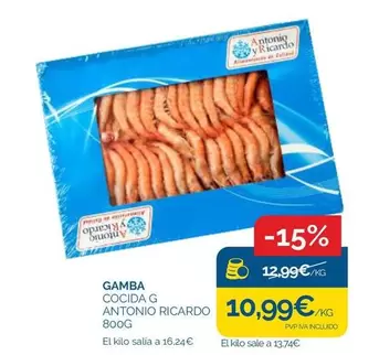 Oferta de Antonio y Ricardo - Gamba Cocida G por 10,99€ en Supermercados La Despensa