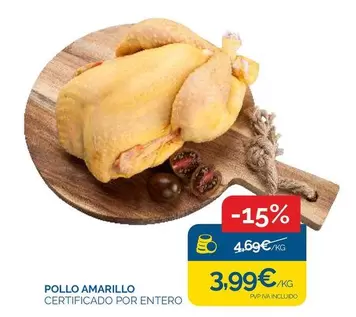 Oferta de Pollo Amarillo por 3,99€ en Supermercados La Despensa