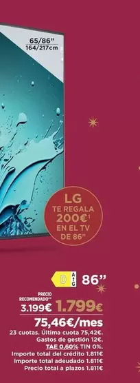 Oferta de LG - Trégala por 7546€ en El Corte Inglés