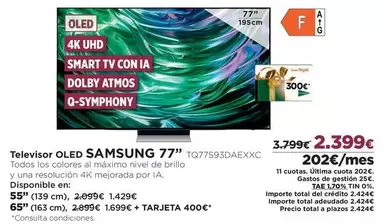 Oferta de Samsung - Televisor Oled por 2399€ en El Corte Inglés