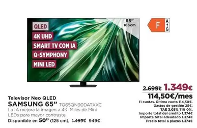 Oferta de Samsung - Televisor Neo Qled por 1349€ en El Corte Inglés