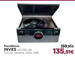 Oferta de Inves - Tocadiscos por 135,91€ en El Corte Inglés