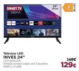 Oferta de Inves - Televisor Led por 129€ en El Corte Inglés