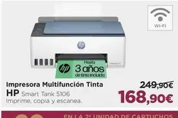 Oferta de HP - Impresora Multifunción Tinta por 168,9€ en El Corte Inglés