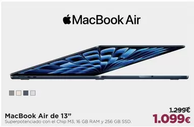 Oferta de Ram - Macbook Air 13" por 1099€ en El Corte Inglés