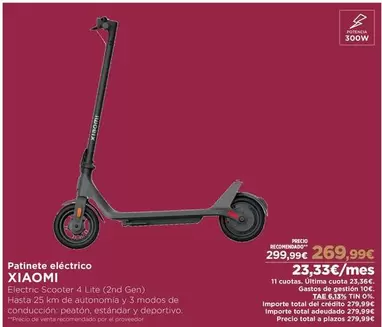 Oferta de Xiaomi - Patinete Eléctrico en El Corte Inglés