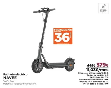 Oferta de Última - Patinete Eléctrico por 379€ en El Corte Inglés