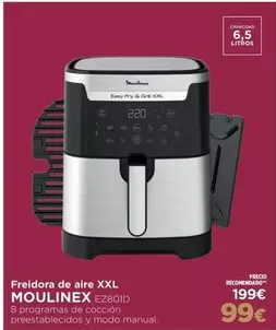 Oferta de Moulinex - Freidora De Aire Xxl por 99€ en El Corte Inglés