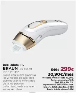 Oferta de Braun - Depiladora Ipl por 299€ en El Corte Inglés