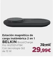 Oferta de Belkin - Estación Magnética De Carga Inalámbrica 2 En 1 por 29,99€ en El Corte Inglés