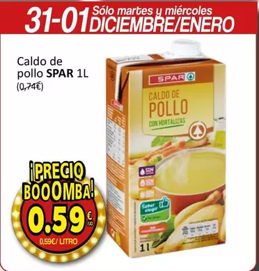 Oferta de Spar - Caldo De Pollo por 0,59€ en SPAR