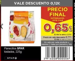 Oferta de Spar - Panecillos Tostados por 0,65€ en SPAR