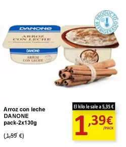 Oferta de Danone - Arroz Con Leche por 1,39€ en SPAR