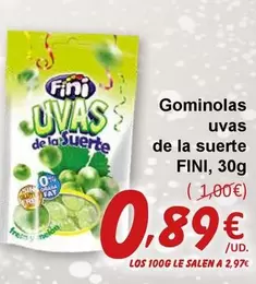 Oferta de Fini - Gominolas Uvas De La Suerte por 0,89€ en SPAR