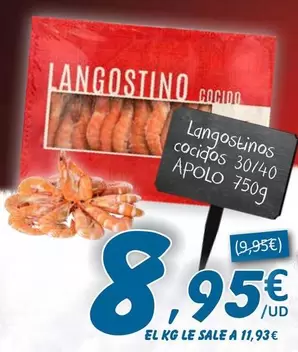 Oferta de Apolo - Langostinos Cocidos por 8,95€ en SPAR