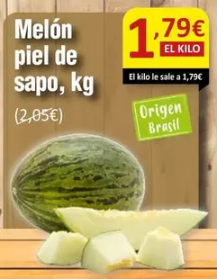 Oferta de Origen - Melón Piel De Sapo por 1,79€ en SPAR