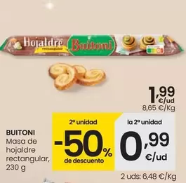 Oferta de Buitoni - Masa De Hojaldre Rectangular por 1,99€ en Eroski