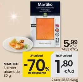 Oferta de Martiko - Salmon Ahumado por 5,99€ en Eroski