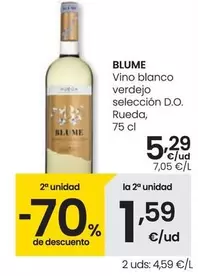 Oferta de Blume - Vino Blanco Verdejo Seleccion D.O. Rueda por 5,29€ en Eroski