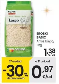 Oferta de Eroski - Basic Arroz Largo por 1,38€ en Eroski