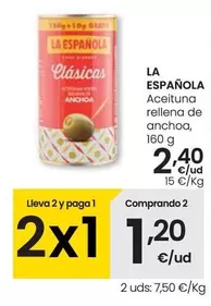 Oferta de La Española - Aceituna Rellena De Anchoa por 2,4€ en Eroski