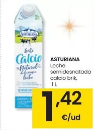 Oferta de Asturiana - Leche Semidesnatada Calcio Brik por 1,42€ en Eroski