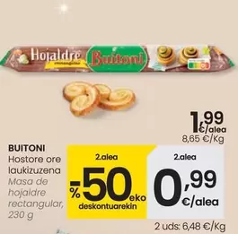 Oferta de Buitoni - Masa De Hojaldre Rectangular por 1,99€ en Eroski