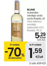 Oferta de Blume - Vino Blanco Verdejo Seleccion D.O. Rueda por 5,29€ en Eroski