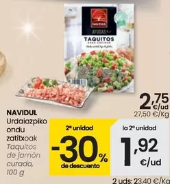 Oferta de Navidul - Taquitos De Jamón Curado por 2,75€ en Eroski