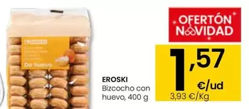 Oferta de Eroski - Bizcocho Con Huevo por 1,57€ en Eroski