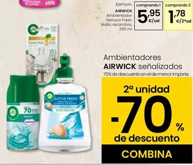 Oferta de Air Wick - Ambientadores Nenuco Fresh Matic Recambio por 5,95€ en Eroski