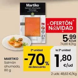 Oferta de Martiko - Salmon Ahumado por 5,99€ en Eroski