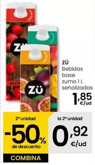 Oferta de Zü - Bebidas Base Zumo por 1,85€ en Eroski