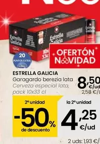 Oferta de Estrella Galicia - Cerveza Especial Lata por 8,5€ en Eroski