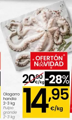 Oferta de Pulpo Grande por 14,95€ en Eroski