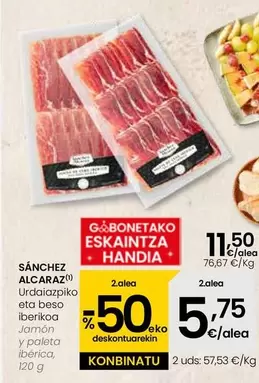 Oferta de Sánchez Alcaraz - Jamón Y Paleta Ibérica por 11,5€ en Eroski