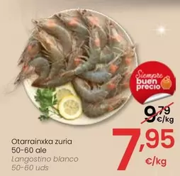 Oferta de Langostino Blanco 50-60 Uds por 7,95€ en Eroski