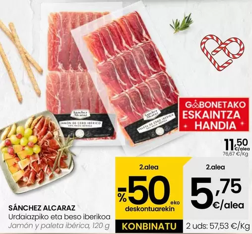 Oferta de Sánchez Alcaraz - Jamón Y Paleta Ibérica por 11,5€ en Eroski