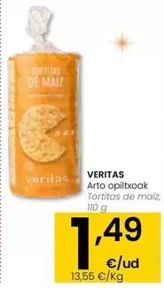 Oferta de Veritas - Tortitas De Maíz por 1,49€ en Eroski