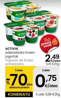 Oferta de Activia - Yogures De Frutas por 2,49€ en Eroski