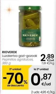 Oferta de Rioverde - Pepinillos Agridulces por 2,89€ en Eroski