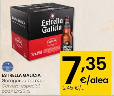 Oferta de Estrella Galicia - Cerveza Especial por 7,35€ en Eroski