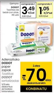 Oferta de Dodot - Toallitas De Bebe Con Aloe por 3,49€ en Eroski