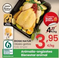 Oferta de Eroski Natur - Pollo Limpio por 3,95€ en Eroski